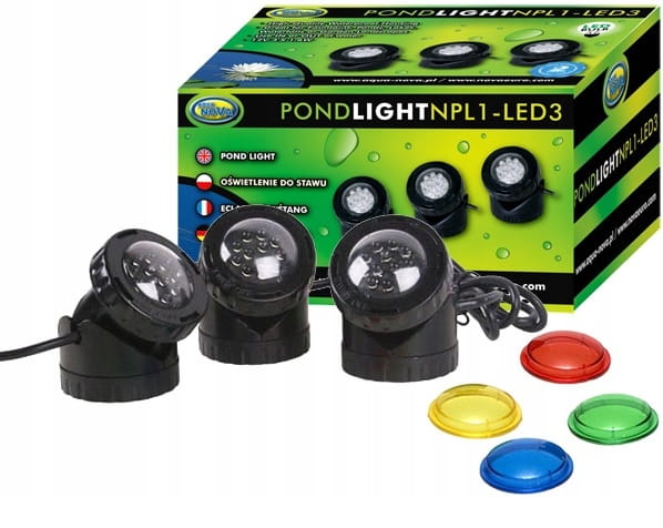 Oświetlenie led do oczka 3 szt czujnik zmierzchu + gratisy