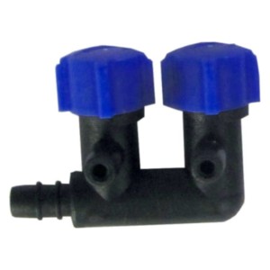 Zaworek happet plastikowy 2-wyjściowy z regulacją