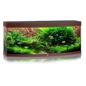 Juwel vision 450 led akwarium wyposażeniem w kolorze ciemnego drewna