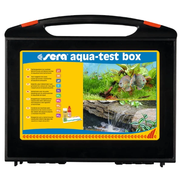Sera Aqua-Test Box Walizka 10 Testów pH GH KH NH3 NO2 NO3 PO4 Fe Cu Akwarium