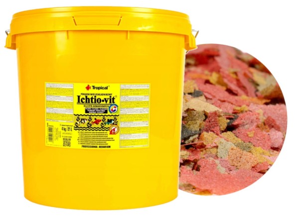Tropical Ichtio-Vit Wiaderko 21l/4kg Pokarm Płatki