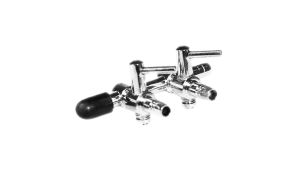 Happet zaworek metalowy z regulacją 2 wyjścia 4/6mm