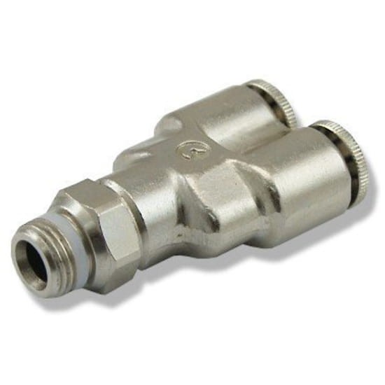 Trójnik metalowy y 6mm z gwintem 1/8''