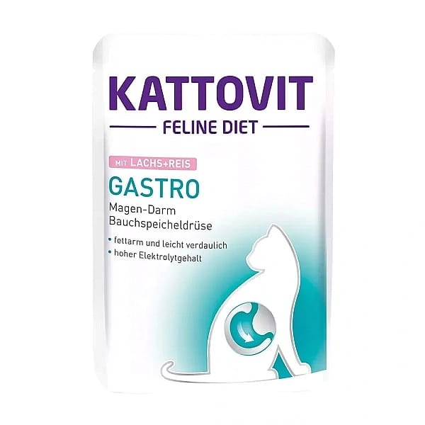 Kattovit gastro łosoś ryż 85g kot układ pokarmowy