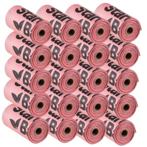 Kompostowalne worki na psie odchody 300 szt różowe