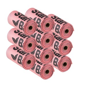 Kompostowalne worki na psie odchody 150 szt różowe