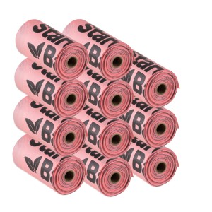 Kompostowalne worki na psie odchody 165 szt różowe