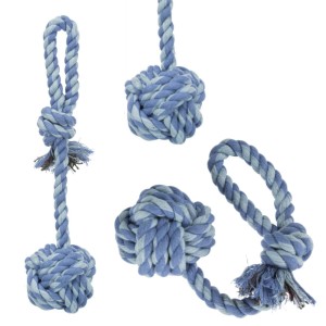 Gryzak bawełniany sznur z piłką szarpak psa 30cm