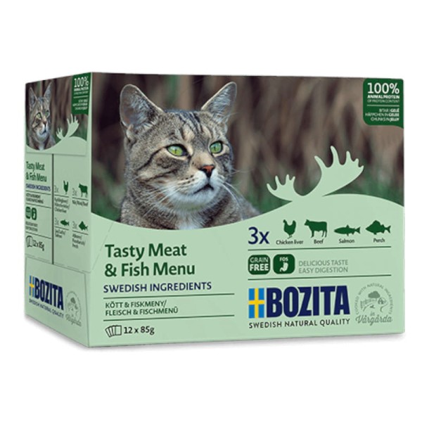 Karma dla kota pakiet 12x85g ryby mięso w galarecie