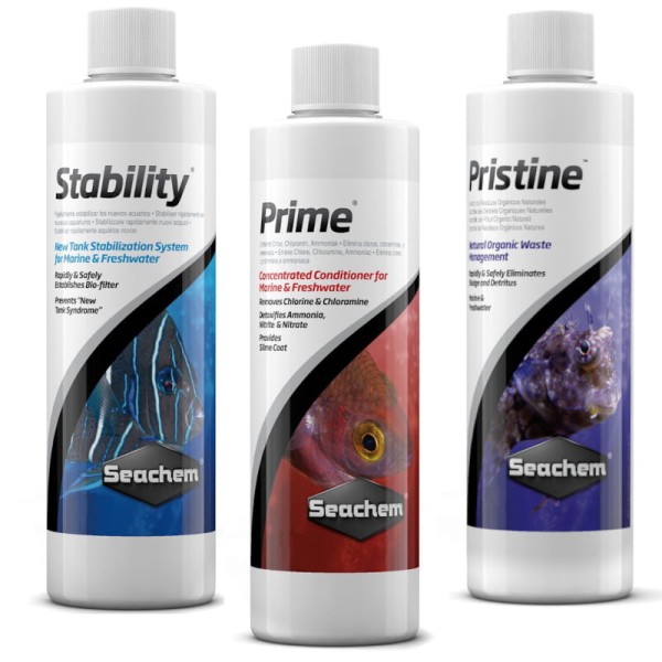 Zestaw Seachem Stability Pristine Prime do akwarium 3x100ml