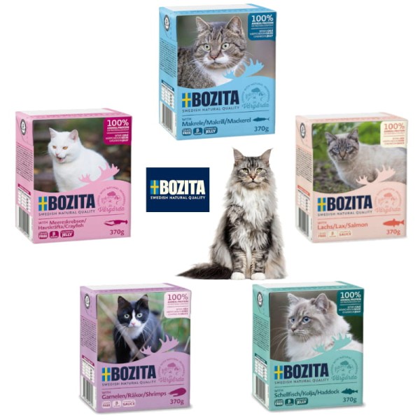 Karma Bozita dla kota 5x370g ryby raki krewetki