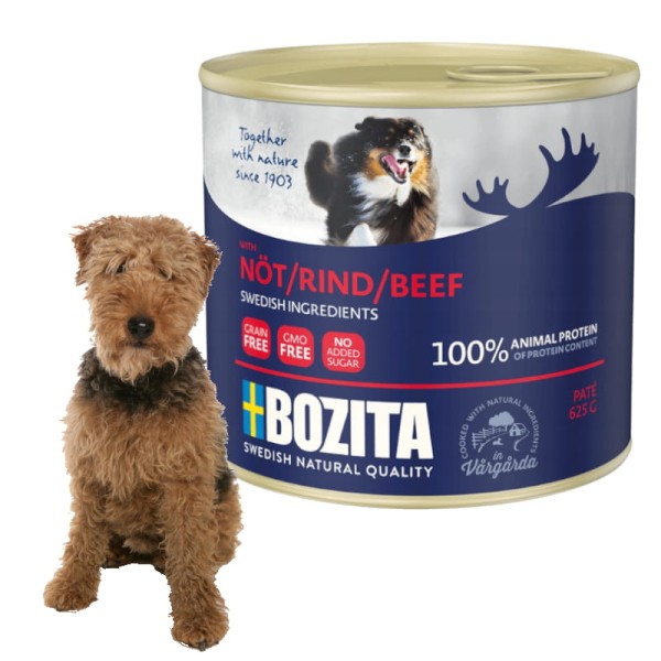 Karma BOZITA dla psa z wołowiną puszka 625g