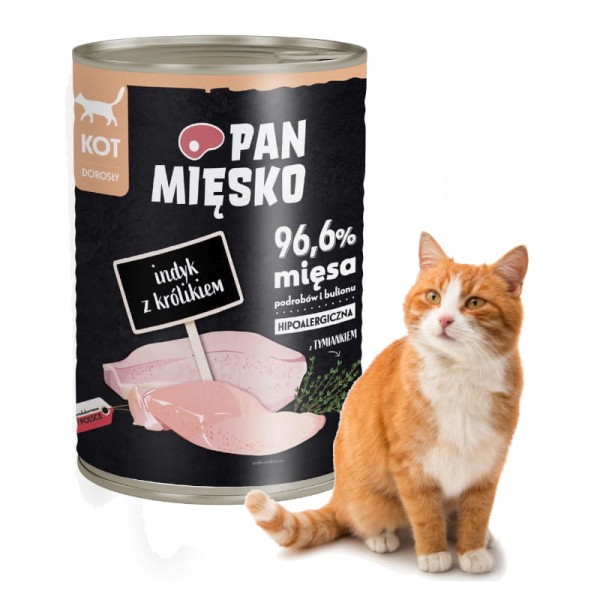 Karma dla kota INDYK z królikiem Pan Mięsko 400g