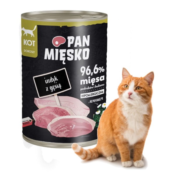Karma dla kota INDYK z gęsią Pan Mięsko 400g