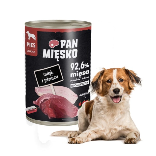 Karma dla psa INDYK z jeleniem Pan Mięsko 400g 