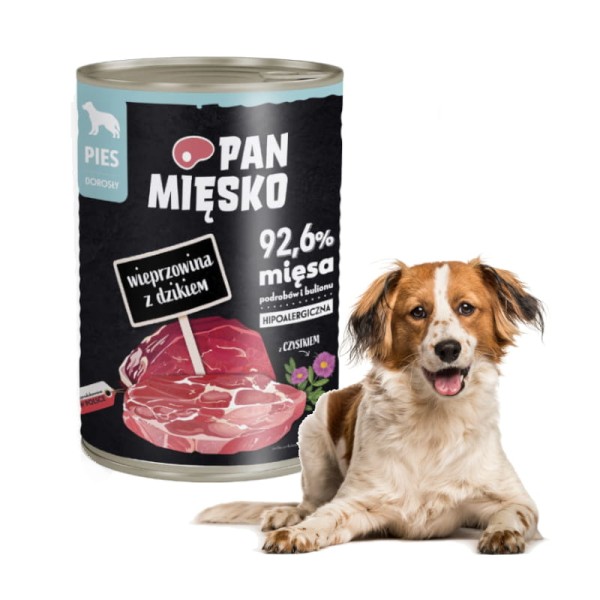 Karma dla psa WIEPRZOWINA z dzikiem Pan Mięsko 400g 