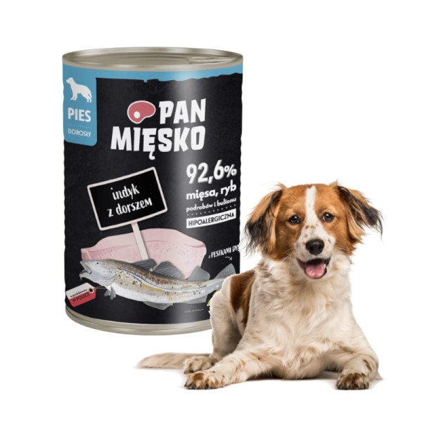 Mokra karma dla psa INDYK z dorszem Pan Mięsko 400g