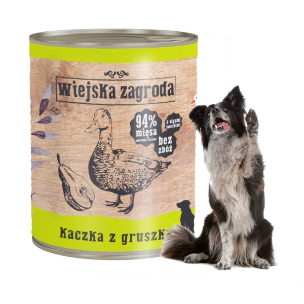 Karma mokra dla psa kaczka gruszka 800g Wiejska Zagroda