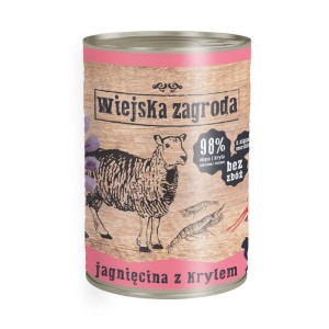 Karma dla kota jagnięcina kryl 400g Wiejska Zagroda