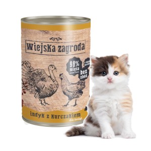 Karma dla kociąt kurczak indyk 400g Wiejska Zagroda
