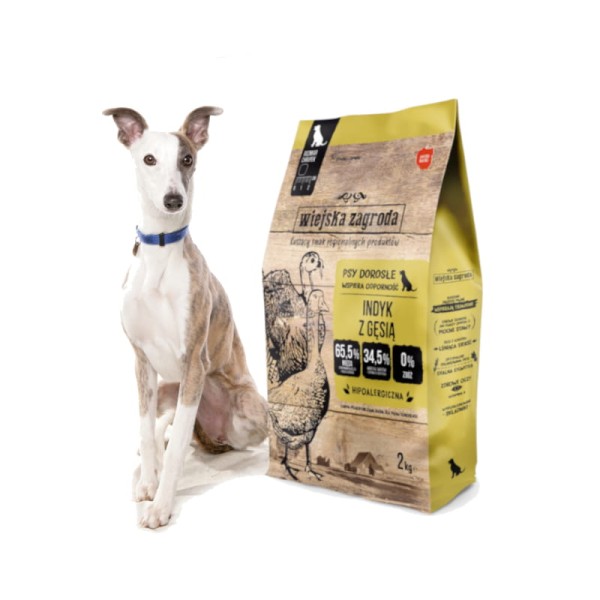 Karma sucha dla psa indyk gęś 2kg Wiejska Zagroda