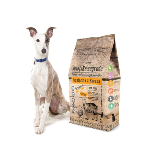 Karma sucha dla psa jagnię kaczka 2kg Wiejska Zagroda