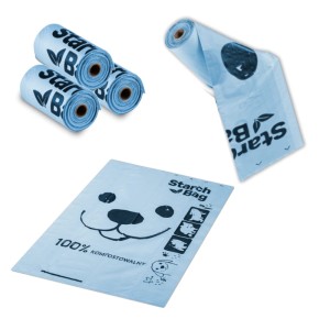 Kompostowalne worki na psie odchody 45szt niebieskie