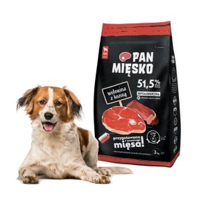 Karma sucha dla psa wołowina kozina 3kg PAN MIĘSKO
