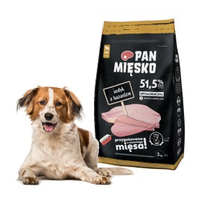 Karma sucha dla psa indyk bażant 3kg PAN MIĘSKO