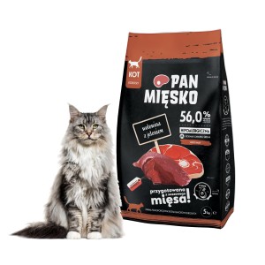 Karma dla kota WOŁOWINA z jeleniem 5kg PAN MIĘSKO
