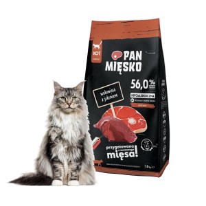 Karma dla kota WOŁOWINA z jeleniem 1,6kg PAN MIĘSKO