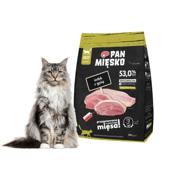 Karma dla kota INDYK z gęsiną PAN MIĘSKO 400g