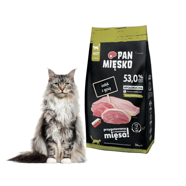 Karma dla kota INDYK z gęsiną 1,6kg PAN MIĘSKO