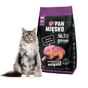 Karma dla kota CIELĘCINA z krewetkami 5kg PAN MIĘSKO