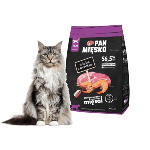 Karma dla kota CIELĘCINA z krewetkami PAN MIĘSKO 400g