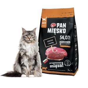 Karma dla kota CIELĘCINA z kaczką 5kg PAN MIĘSKO
