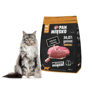 Karma dla kota CIELĘCINA z kaczką PAN MIĘSKO 400g