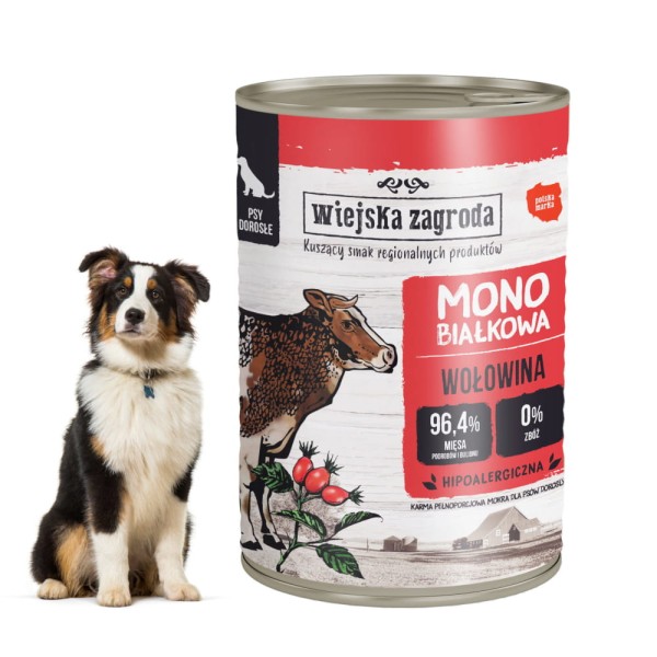 Karma dla psa WOŁOWINA MONO Wiejska Zagroda 400g