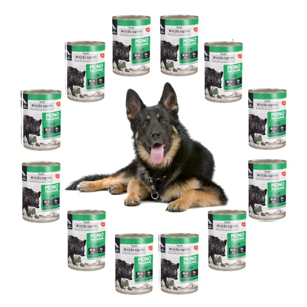 Karma mokra dla psa DZIK MONO Wiejska Zagroda 12x400g