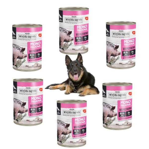 Karma dla psa WIEPRZOWINA MONO Wiejska Zagr 6x400g