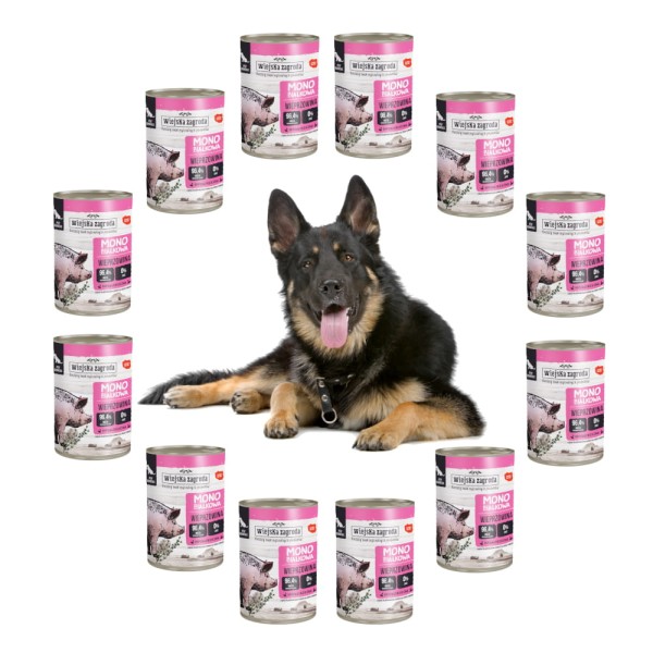 Karma dla psa WIEPRZOWINA MONO Wiejska Zag 12x400g