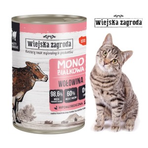 Karma dla kota wołowina MONO Wiejska Zagroda 400g