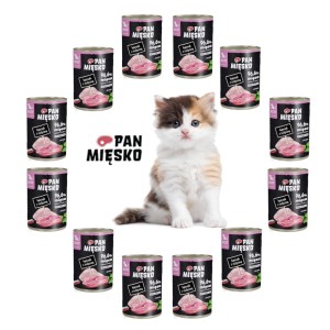 Karma KURCZAK z cielęciną Pan Mięsko 12x400g dla kociąt