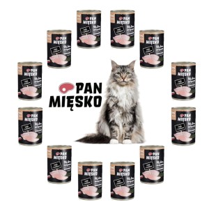 Karma dla kota INDYK z królikiem Pan Mięsko 12x400g