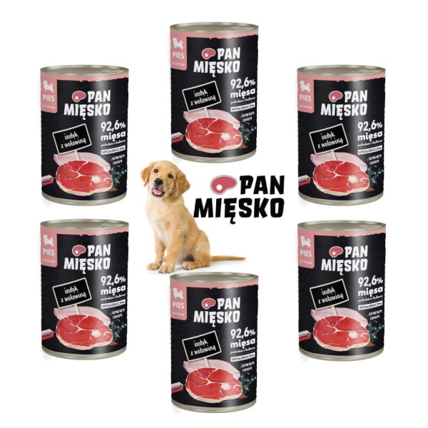 Karma mokra dla szczeniąt INDYK z Wołowiną Pan Mięsko 6x400g