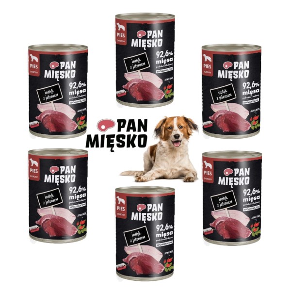 Karma dla psa INDYK z jeleniem Pan Mięsko 6x400g