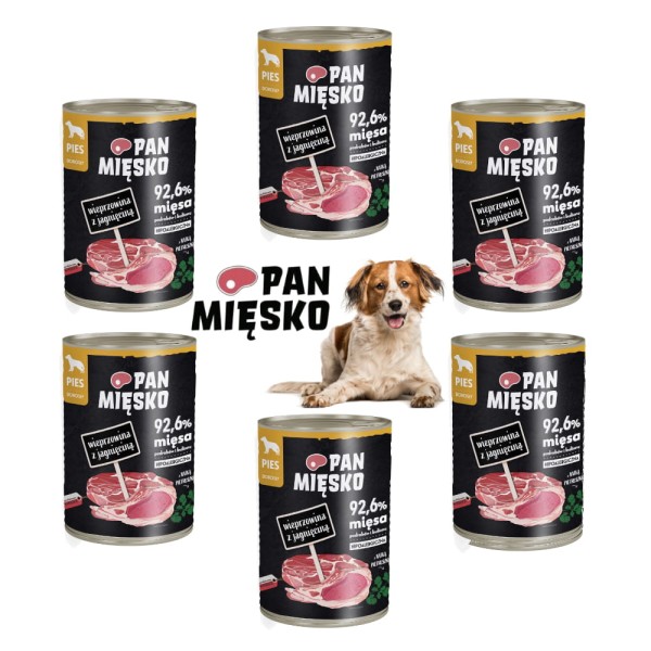 Karma dla psa WIEPRZOWINA z jagn. Pan Mięsko 6x400g