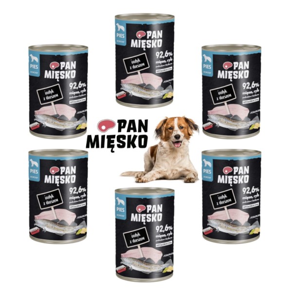 Mokra karma dla psa INDYK z dorszem Pan Mięsko 6x400g
