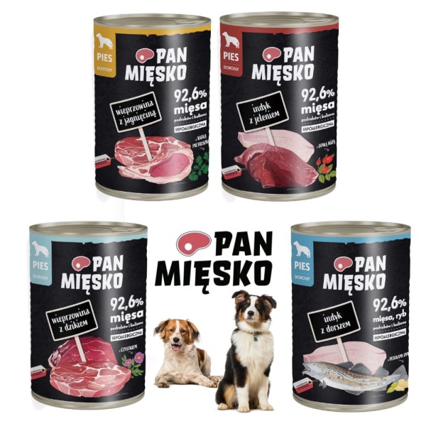 Karma dla psa mix smaków Pan Mięsko 4x400g