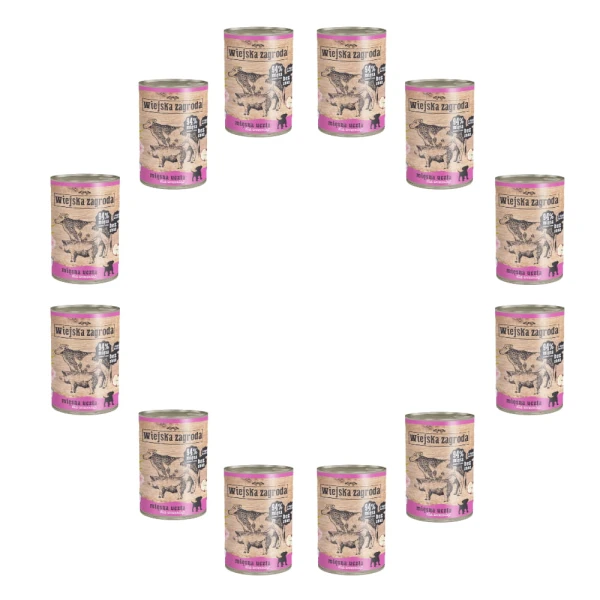 Wiejska Zagroda Karma szczeniak Mięsna Uczta 12x800g
